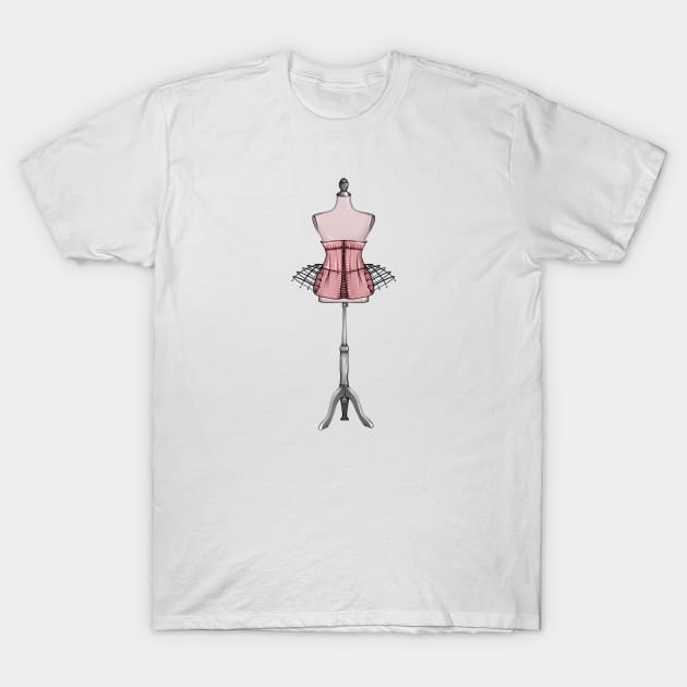 Hand-drawn illustration of fashion designer mannequin T-Shirt by ArctiumStudio